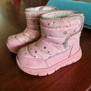 Pink Polka Dot Snow Boots